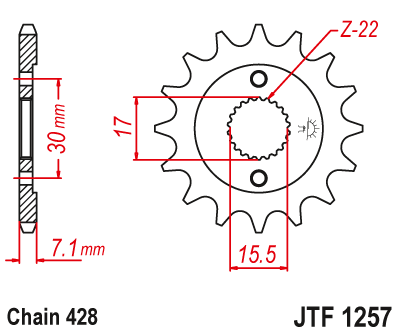 JT SPROCKETS gear wheel JTF1257.15 (332M15JT)